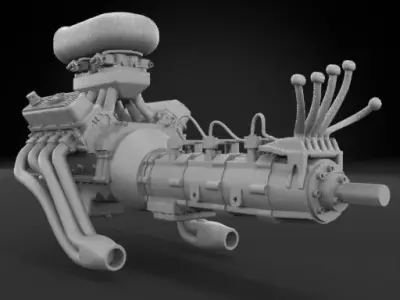Big Block V8 3D print model