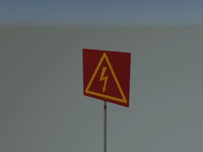 Sign electrical Low-poly 3D model