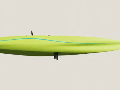 Kayak 3D model with laptop Low-poly 3D model