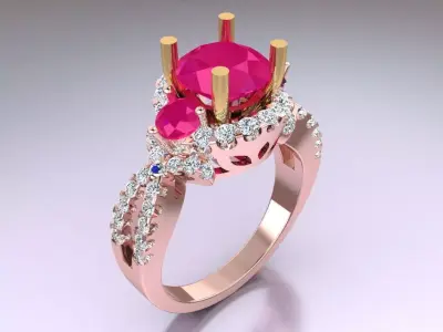 Diamond Ring - Womens Rings - N3350 3D print model