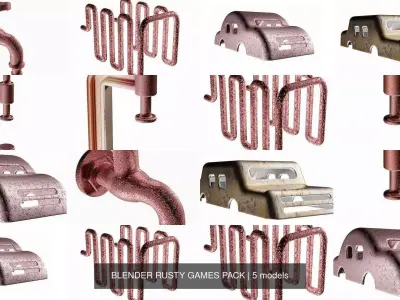 BLENDER RUSTY GAMES PACK 3D Model Collection