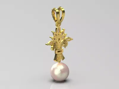 Diamond and Pearl Gold STL Pendant Model pp0056 3D print model