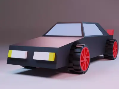 Low polly sports car  Low-poly 3D model