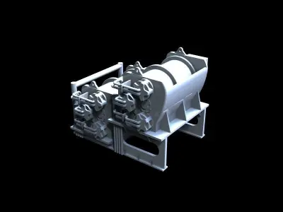 2-way winch for ship model prepared for 2 engines 3D print model