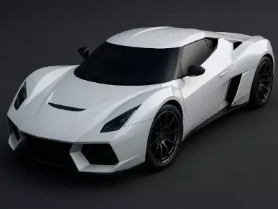 Futuristic Concept Sports Car 3D Model  Low-poly 3D model