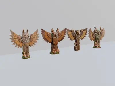Tribal Totem 3D Model Pack  3D model