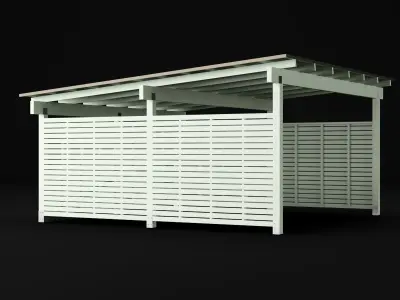 Woden carport 5 3D model
