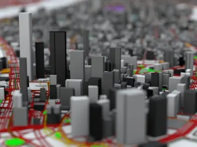 New York City Streets Buildings Transport Sport Ultimate 3D model