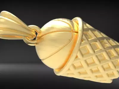 Solid Basketball Net Necklace Pendant Charm Sport Jewelry  3D print model