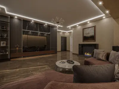 Living room scene 3D model