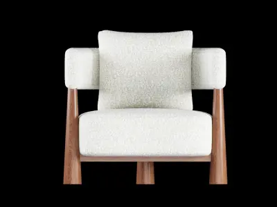 Pair of  bean shaped armchairs Low-poly 3D model