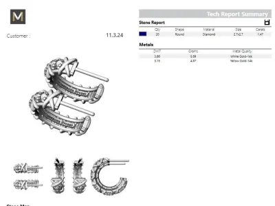 Earrings Tiffany  Schlumberger Twenty Stone Hoop Lux Copy 3D print model