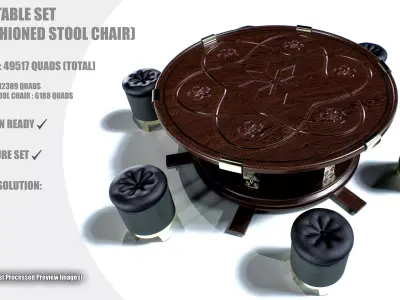 Round Table Set 01 3D model