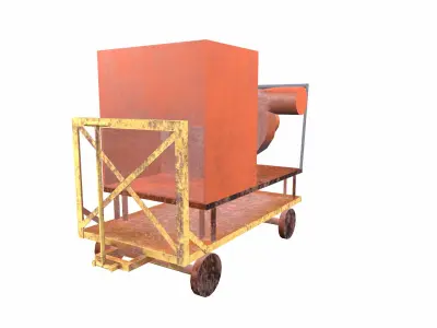 Cross Flow Banki Turbine Low-poly 3D model