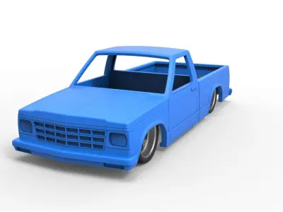 Shell and wheels Chevrolet S10 1990 Scale 1 to 25 3D print model