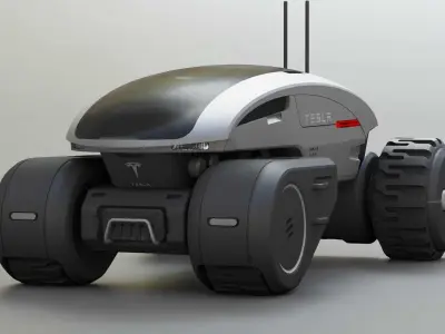 TESLA MARS ROVER RIGGED 3D model