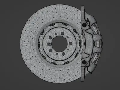 Brembo Extrema - Brake Caliper and Carbon-Ceramic Disc 3D model