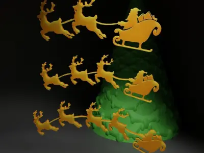 Christmas Ornament - Pendant - Christmas Tree Set 3D print model