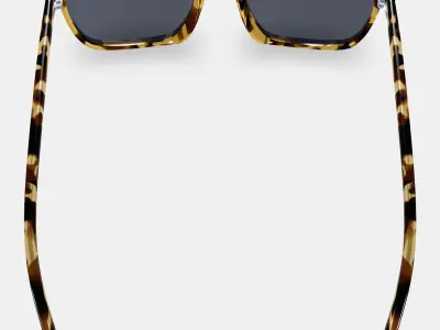 Sutton Low Bridge Fit Sunglasses in Walnut Tortoise Low-poly 3D model