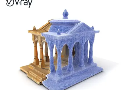 Classical Temple Architecture Model Pack Low-poly 3D model