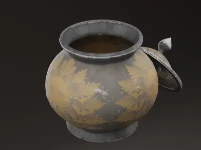 Golden Pot Low-poly 3D model