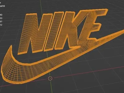 Nike 3d Logo Low-poly 3D model