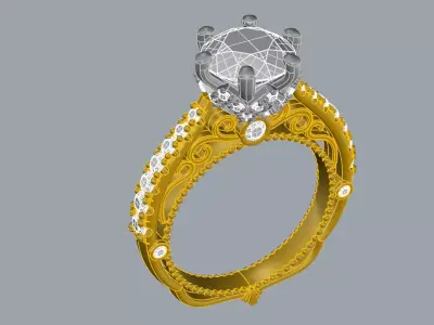 Veragio Elegant Ring Jewelry Gold 3D print model