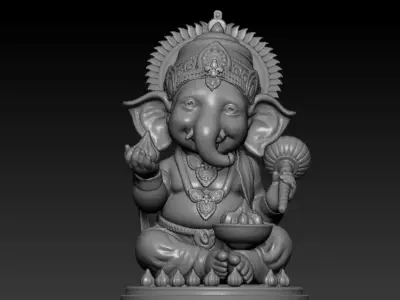 LORD GANESH SITTING STATUE FOR 3D PRINTING 3D print model