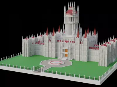 CASTEL FANTASY LOW POLY ready for unreal engine Low-poly 3D model