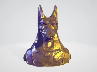 Anubis bust WIREFRAME VORONOI WIREMESH MESH 3D print model