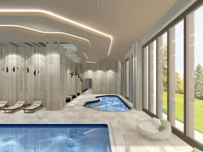 Luxury Hotel Interior Scenes-Swimmimg Pool 3D model 3D model