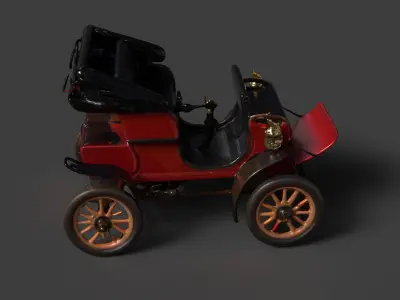 Vintage buggy  car figure  Low-poly 3D model