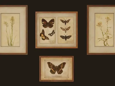 Old Picture Frames - PBR Game Ready Low-poly 3D model