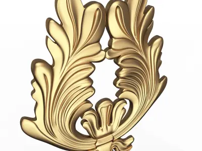 Carved Flower Decor 04 Low-poly 3D model