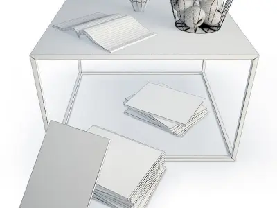 Coffee Table And Decoration 3D model