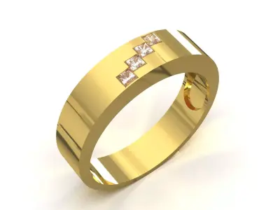 Men STL 3DM Wide Geometric Band model mr0303 3D print model