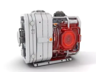 Futuristic Generator Model Pack with Detailed Machinery Elements Low-poly 3D model