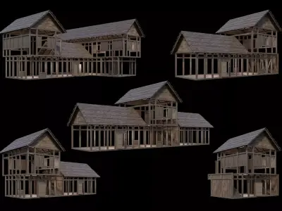 Medieval Village Pack  - 5 Assets - 4K Textures Game Ready Low-poly 3D model buy