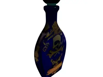 Vintage Blue Poison Bottle Decanter Low-poly 3D model