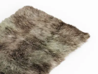 Shaggy Fur Camel Rug 3D model