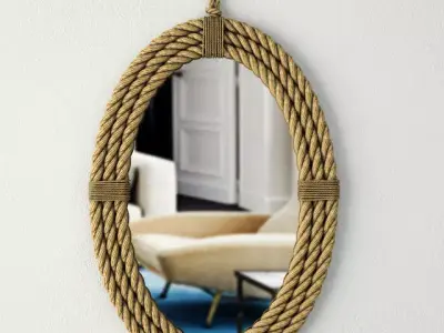Rope Oval Mirror 3D model