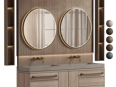 Bathroom furniture N038 in Neoclassic and Modern style 3D model