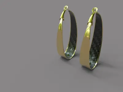 Gold ear ring Free low-poly 3D model