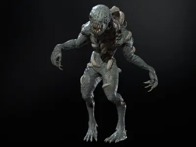 WormDemon Low-poly 3D model