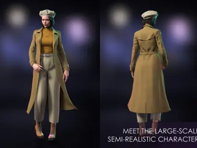 Streetwear Girl 2-14 - Street Wear Girls Pack Game-Ready Low-poly 3D model