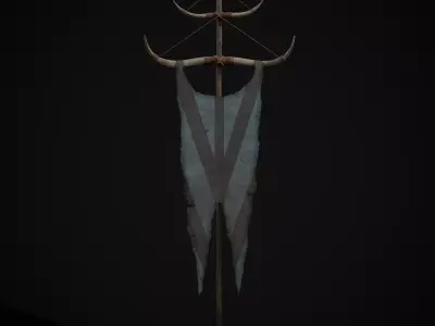 Viking BB War Banner Low-poly 3D model