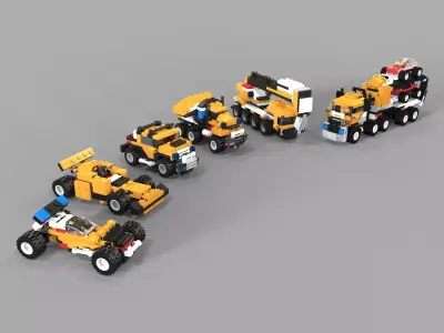 Lego cars pack  Low-poly 3D model