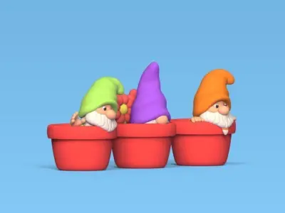 Gnomes Pots 3D print model