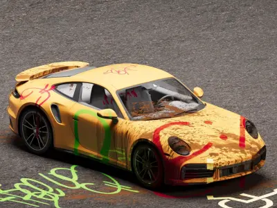 Porche With Decals Low-poly 3D model