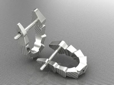 Earrings 3D print model 7